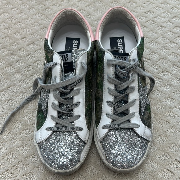 Golden Goose Camo Sparkle Sneakers - size 9 - Picture 4 of 4